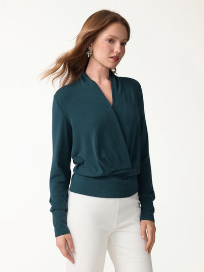OGLmove Eco-Mousse® Long Sleeve Banded Hem Top Forest Night XXS