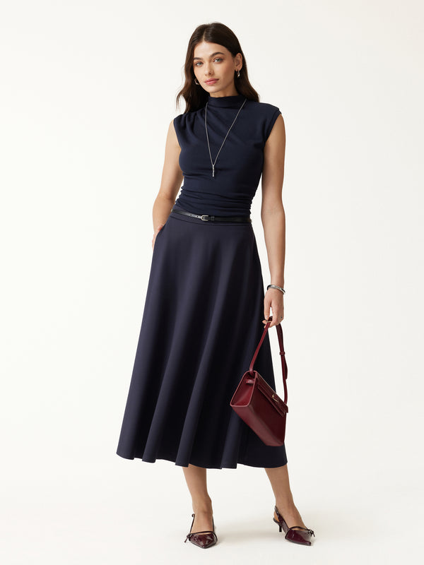 OGLmove Eco-Mousse® Mock Neck Sleeveless Ruched Top