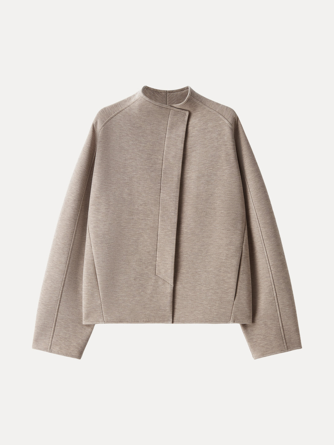 Minimalist Stand Collar Cropped Jacket with Pockets
