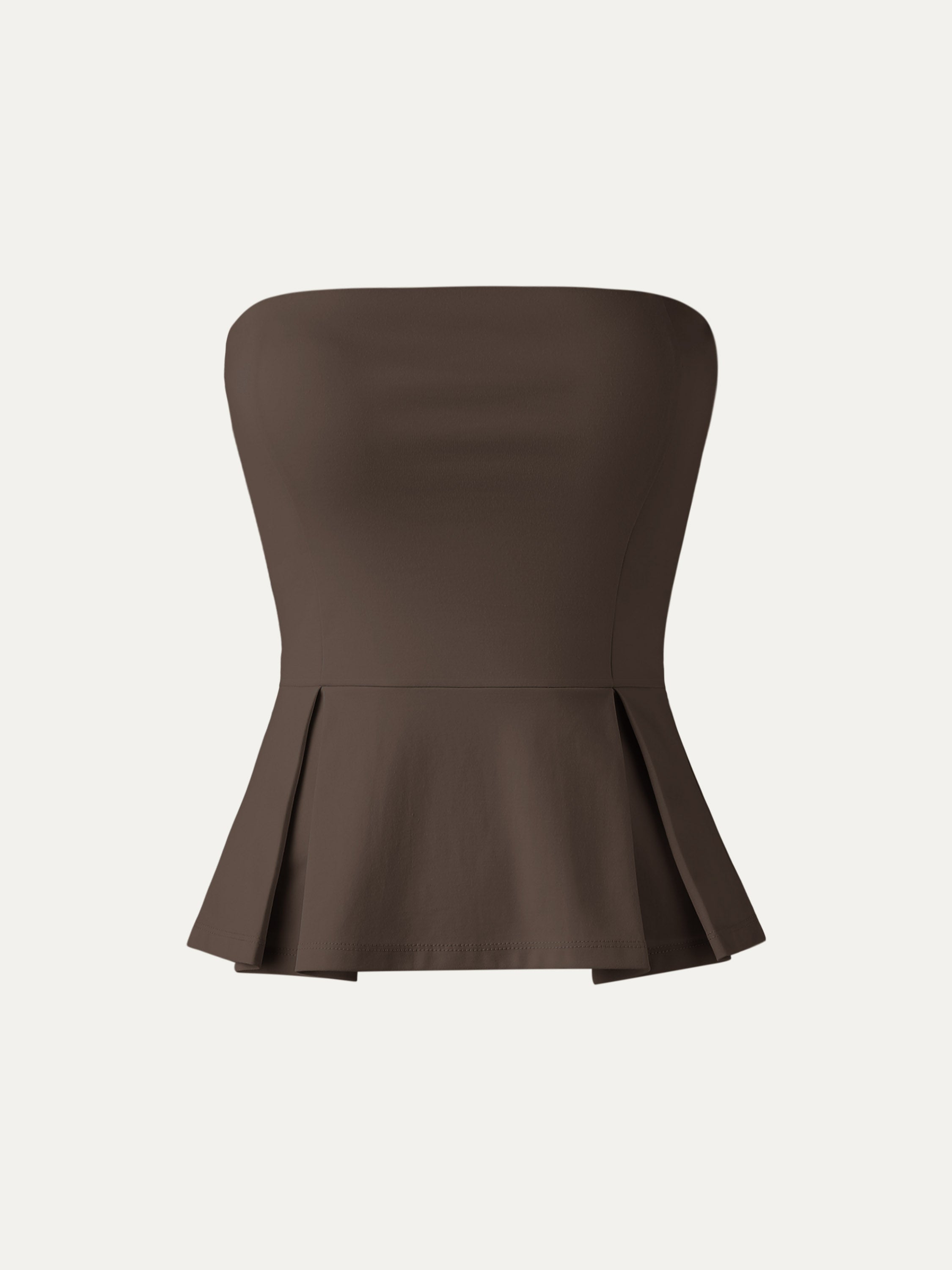 Sleek Peplume Tube Top - Dark Truffle