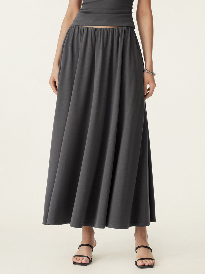 Umbrella Maxi Skirt with Pockets Light Night Charcoal XS