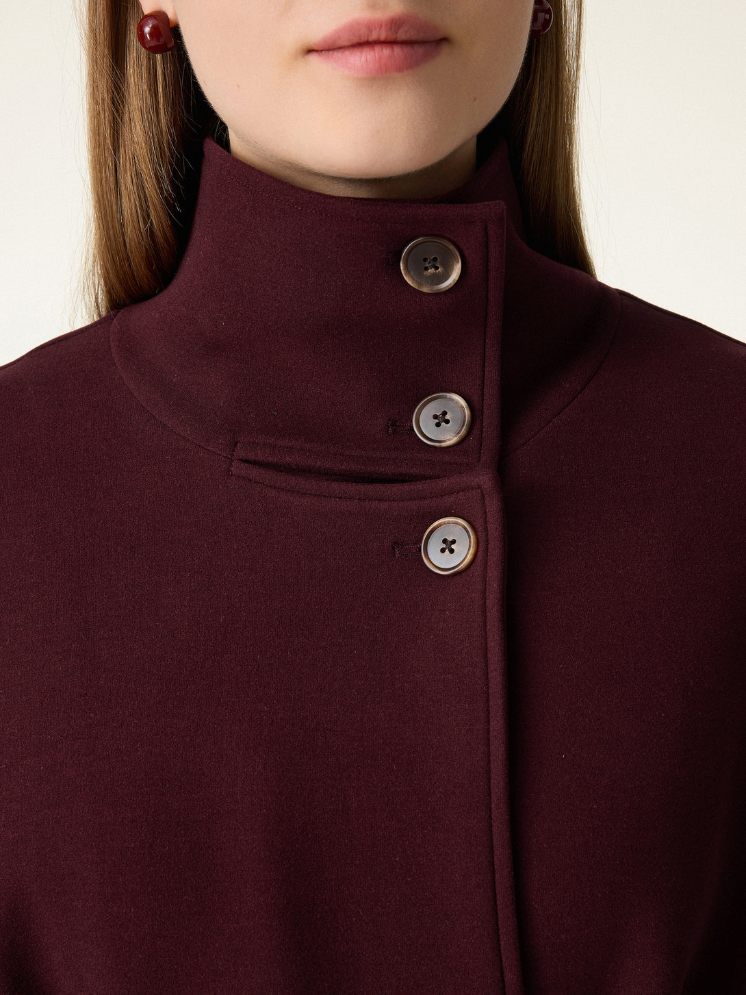 FuzzLuxe Classy Stand Collar Belted Coat