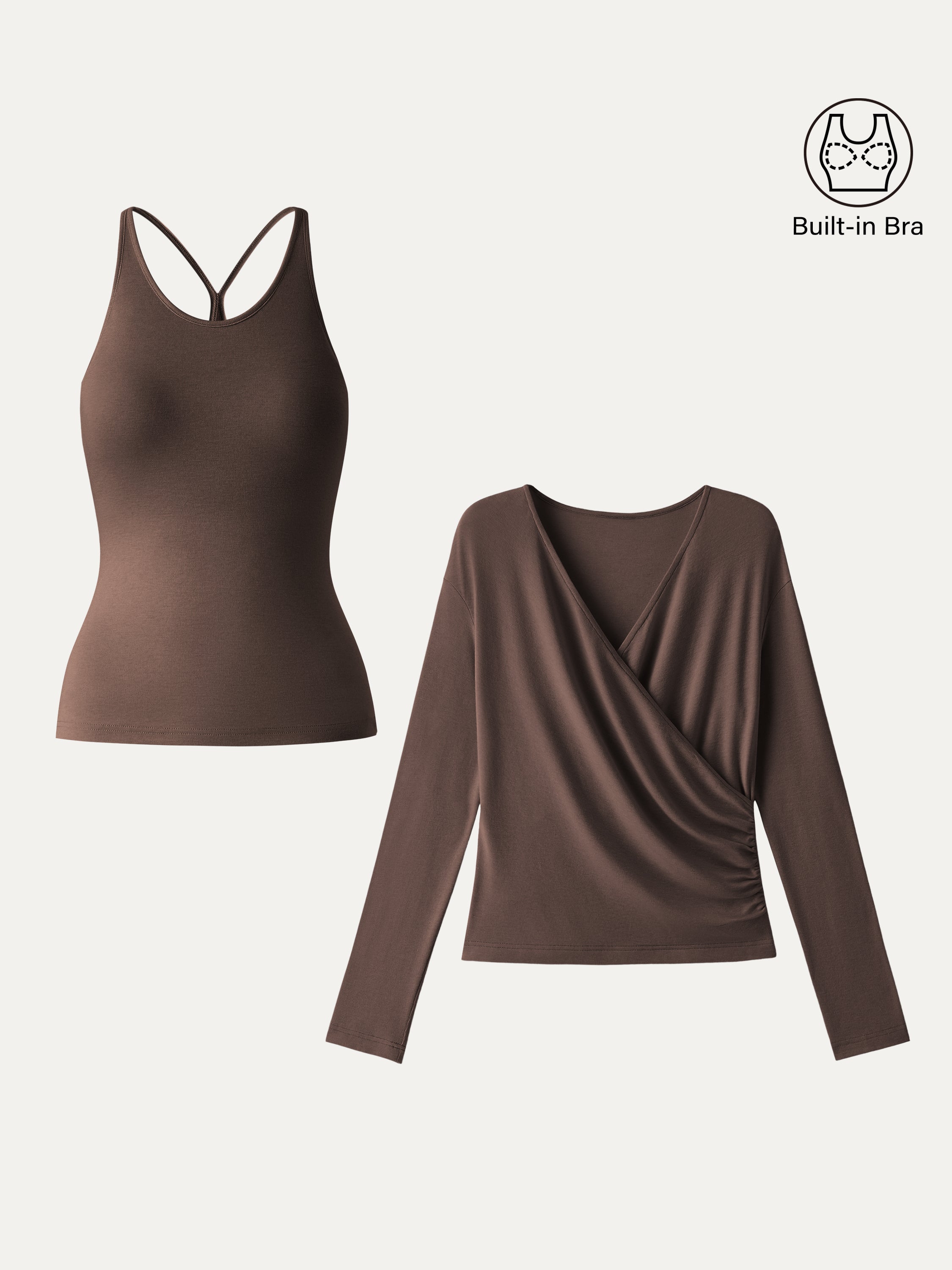 OGL Summer Two-Piece Set Cami with Surplice Ruched Top – OGLmove