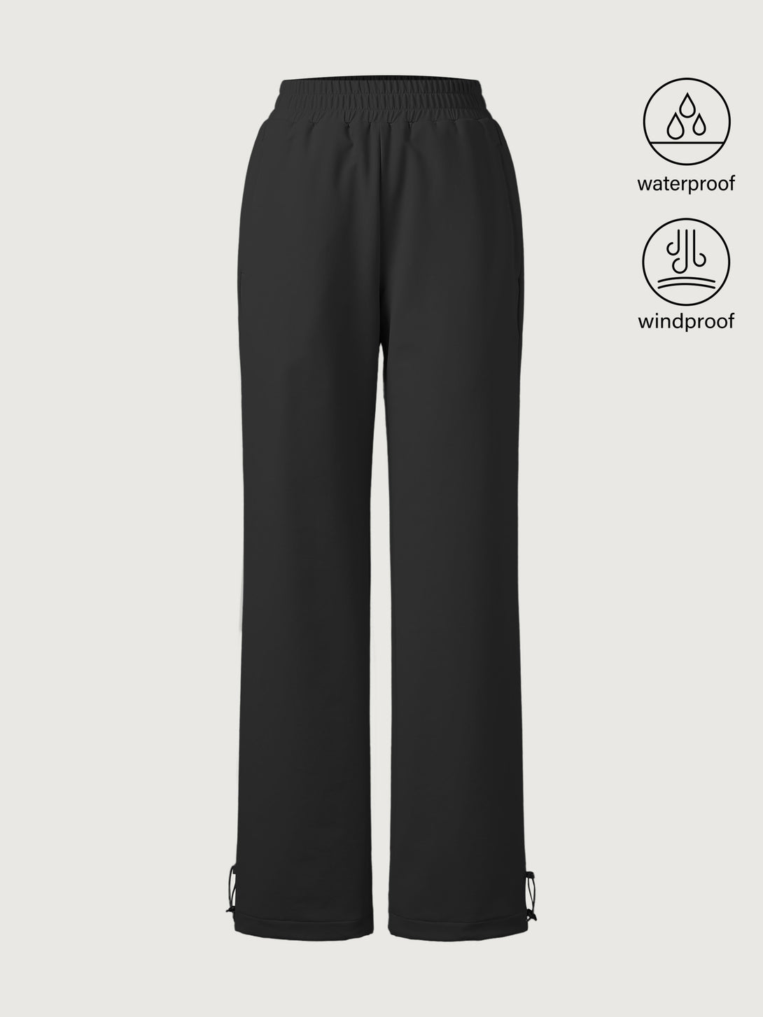 Water-Proof Fleece-Lined Elastic Waist Pant Black XS