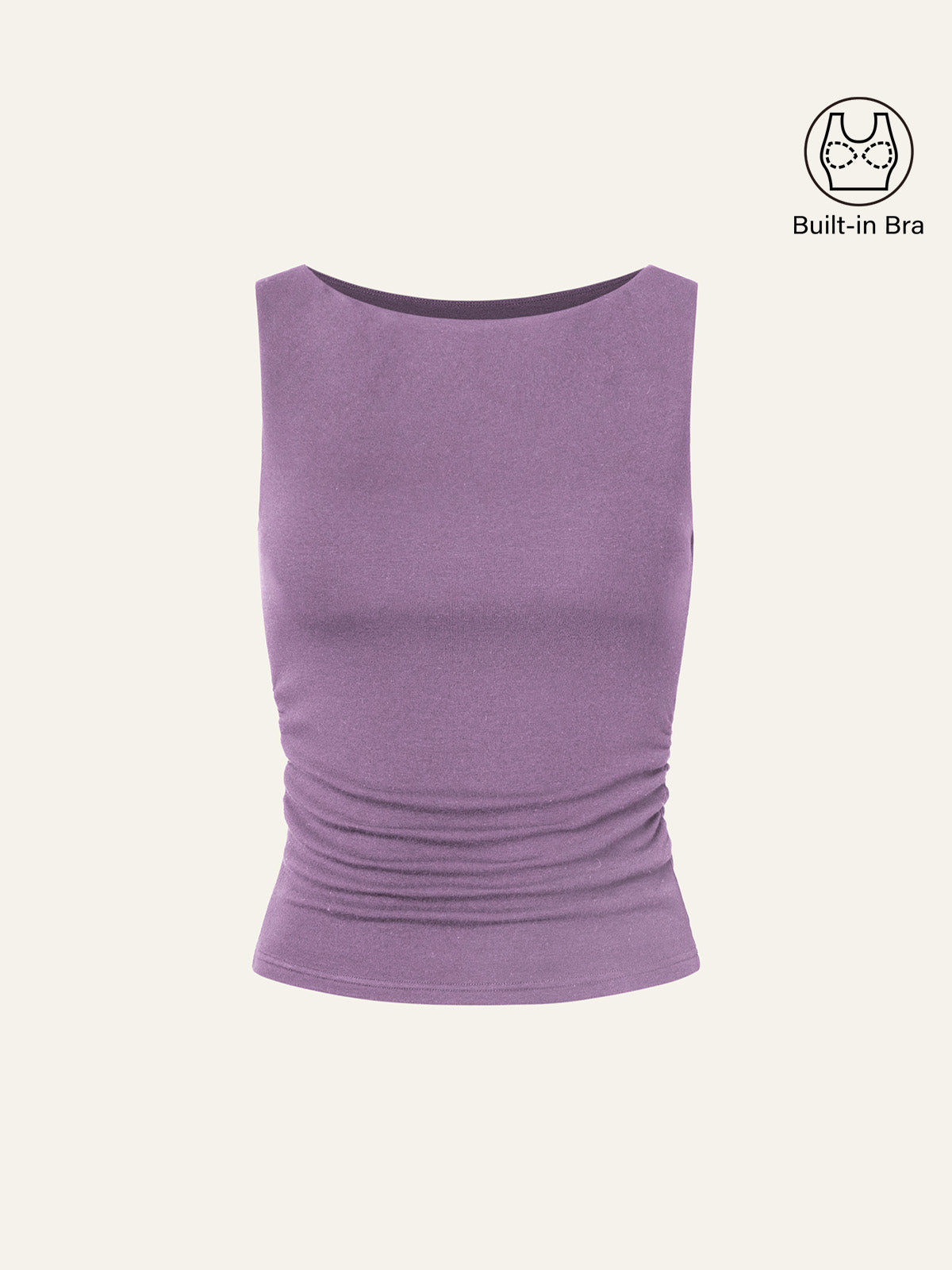 Built In Bra Ruched Boatneck Top – OGLmove