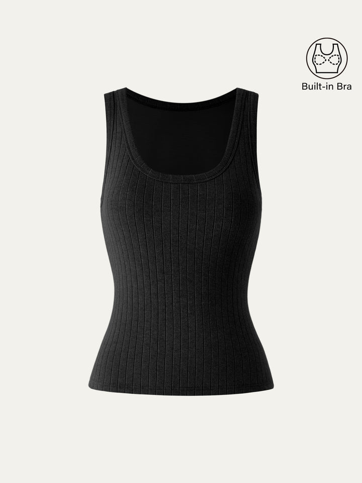 Black Scoop Neck Tank Top