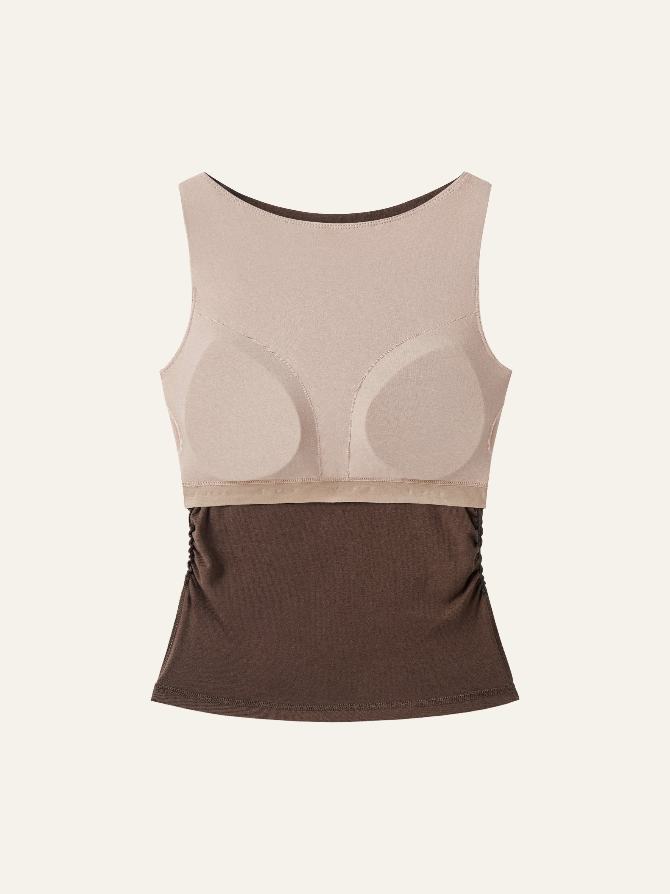 Built In Bra Ruched Boatneck Top – OGLmove