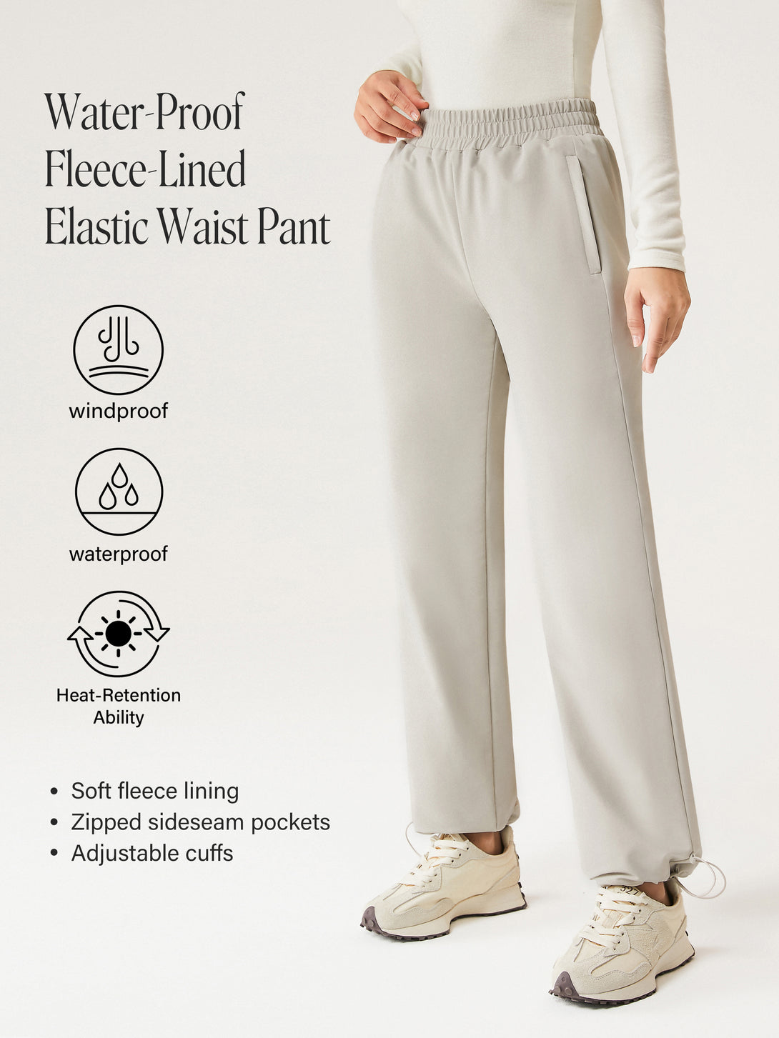 Water-Proof Fleece-Lined Elastic Waist Pant