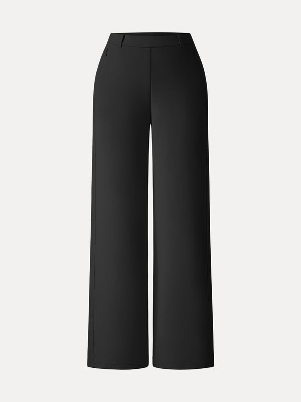 OGLmove Stretch Cotton Blend Slimming High Rise Wide Leg Pants