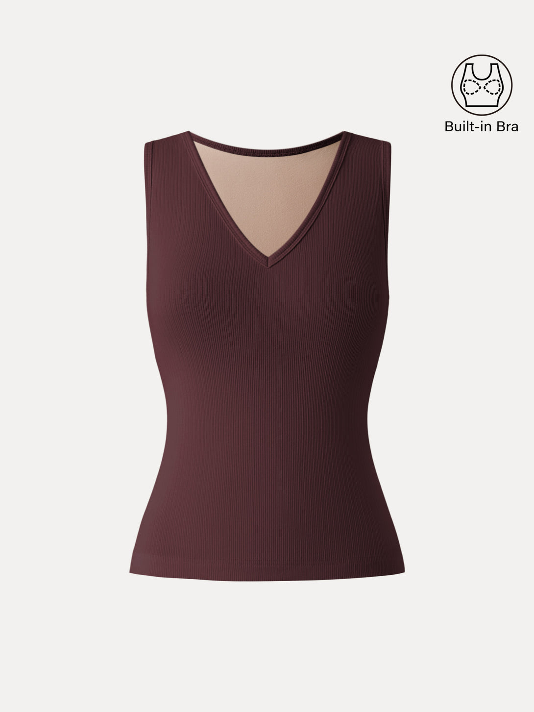 Stretch Cotton Pointelle V-neck Sleeveless Brami Tank Wine XS