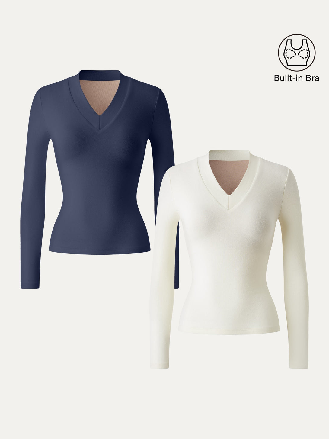 Essential V-neck Wide Binding Slimming Brami Top