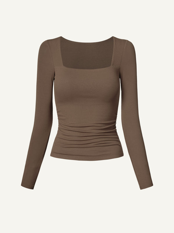 Eco-SkinKiss® Square Neck Ruched Brami Top