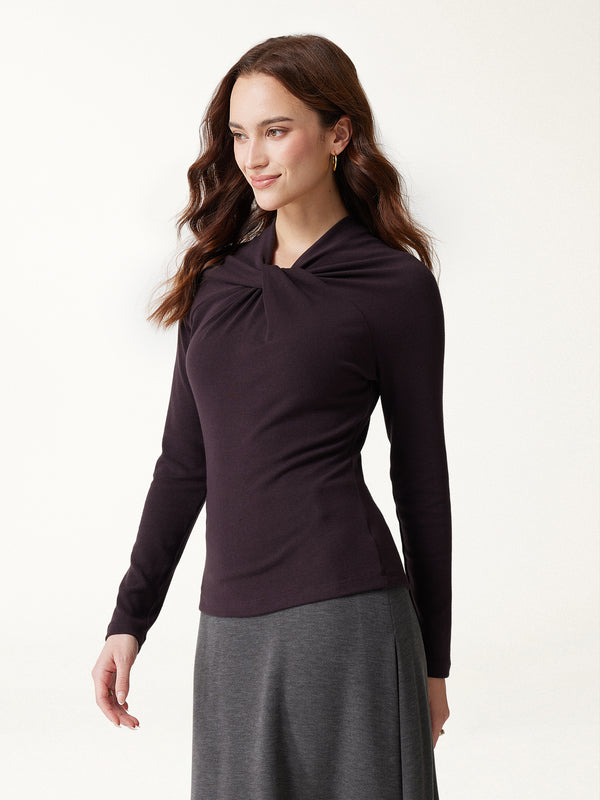 OGLmove LiteWarm Twisted V-Neck Long Sleeve Top
