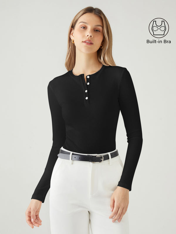 Ribbed Henley Brami Top