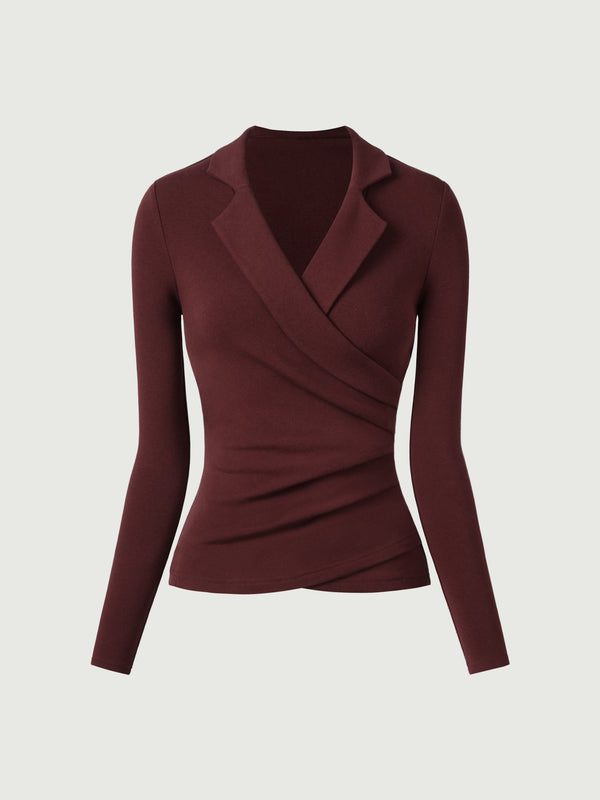 Collared Surplice Top