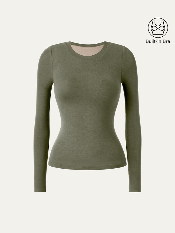 Crewneck Long Sleeve New Airy Brami Olive XS