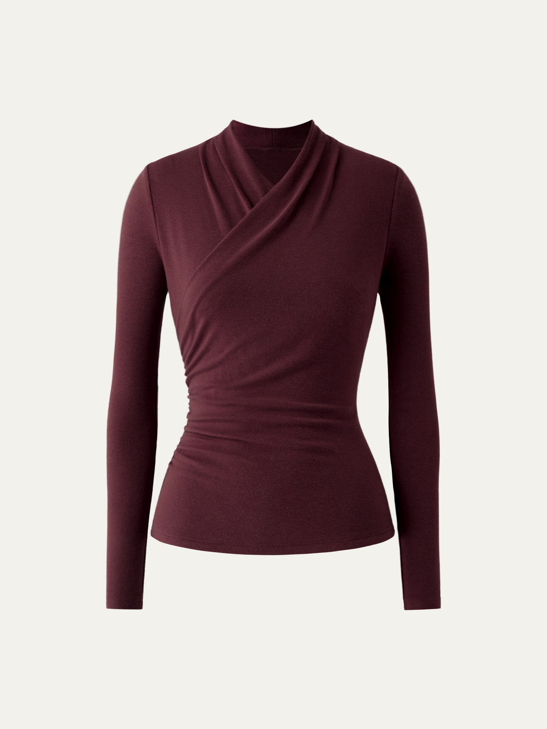 Surplice Long Sleeve Top Ruby XS