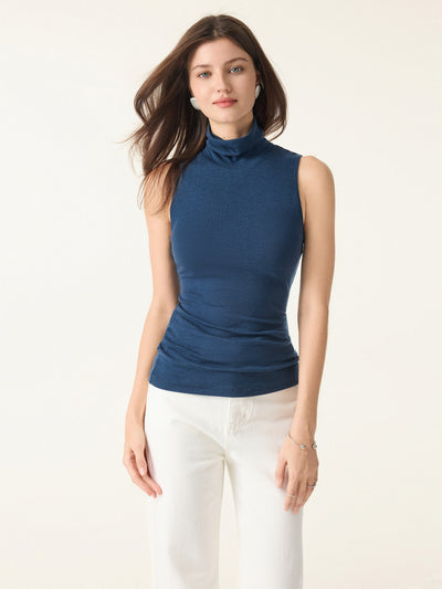 Lyocell Cashmere Sleeveless Turtleneck Brami