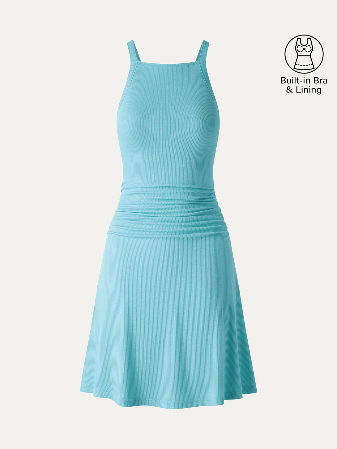 OGL CoolTouch Square Neck Ruched Mini Bra Dress – OGLmove