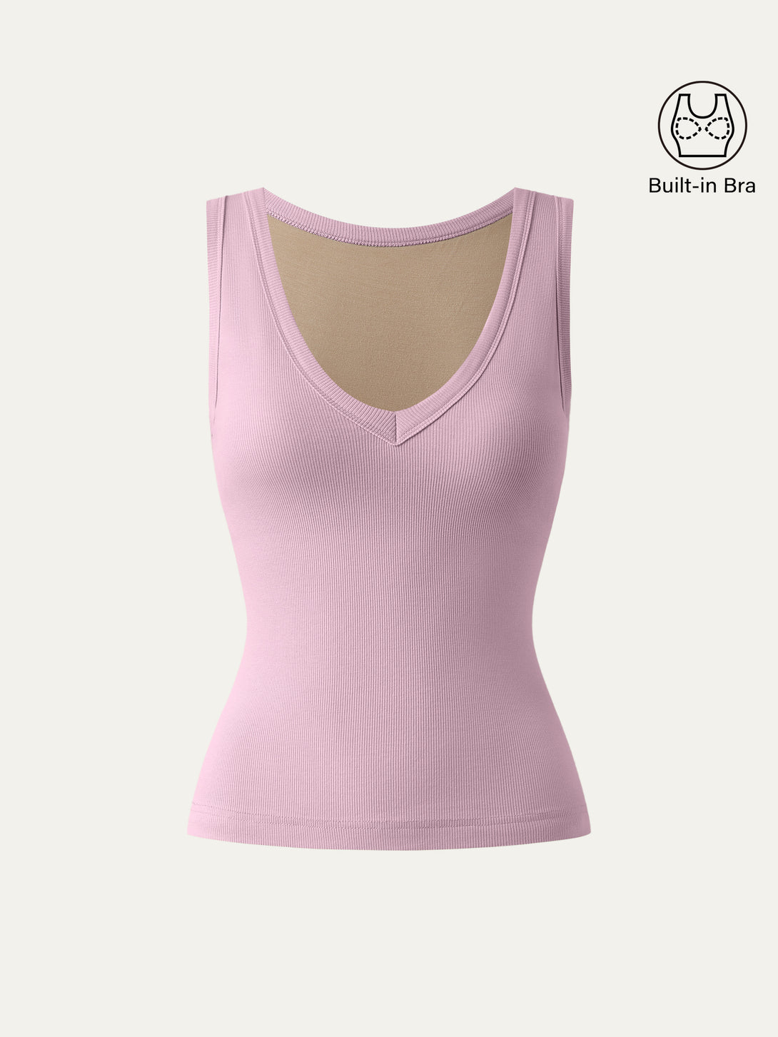 Stretchy V-neck Cotton New Airy Brami Tank Millennial Pink XS