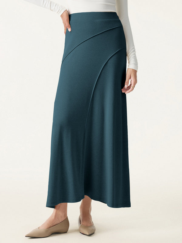 OGLmove Eco-Mousse® Drapey A-Line Midi Skirt Forest Night XXS