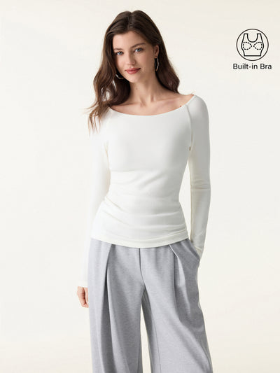 ProWarm Boatneck Long Sleeve Brami Milk Cream XS