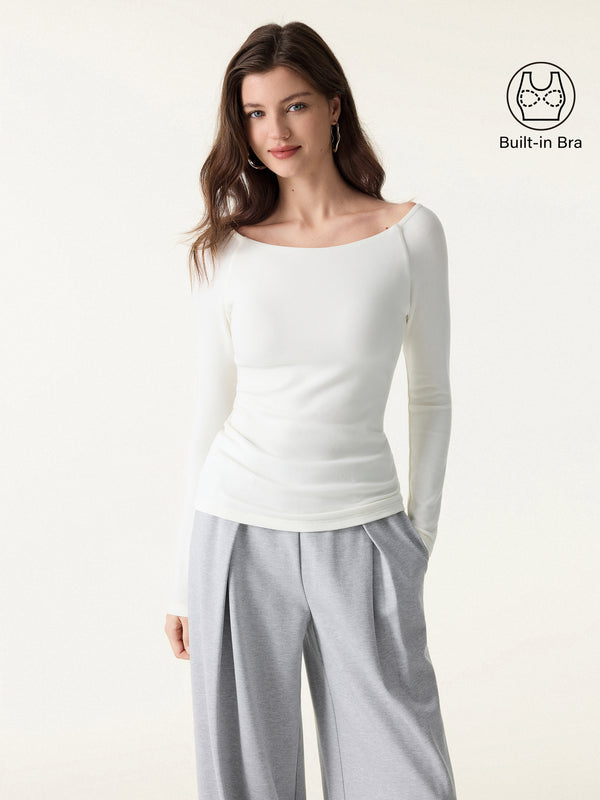 ProWarm Boatneck Long Sleeve Brami Milk Cream XS