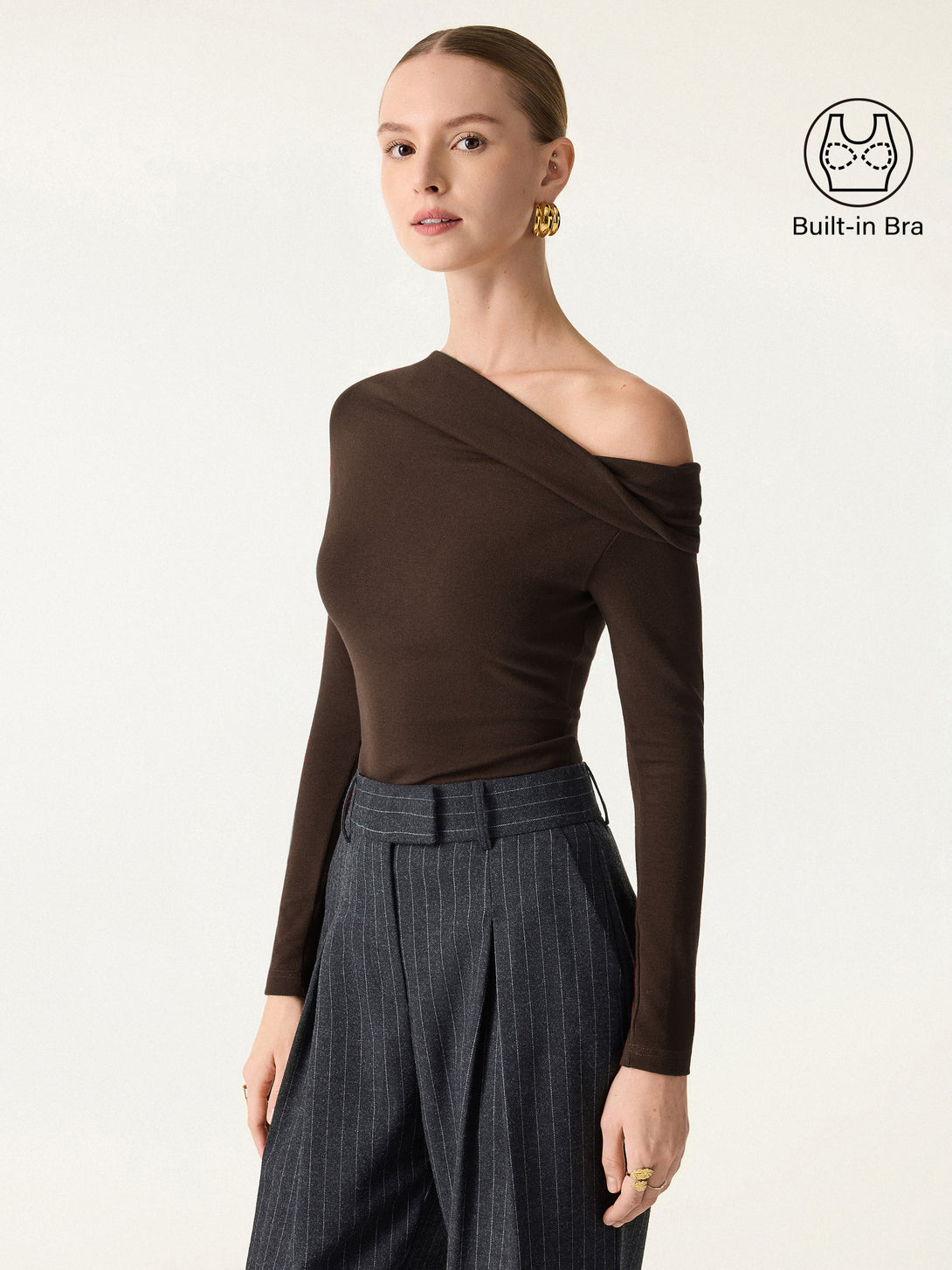 Multi-wear Versatile Necklines Long Sleeve Brami Espresso Shut XS
