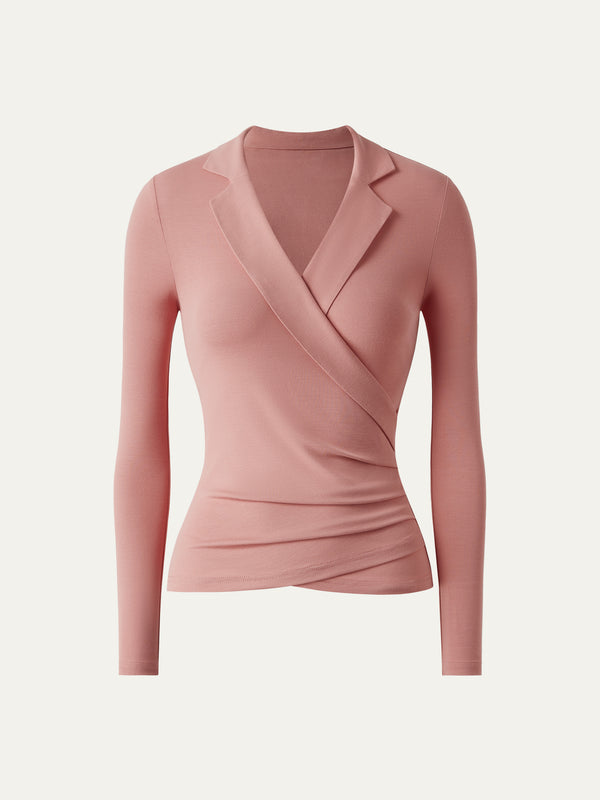 Collar Wrap Lightweight Top