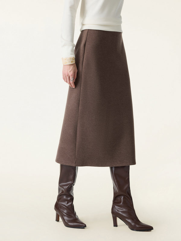 Slimming A-line Pull-on Midi Skirt
