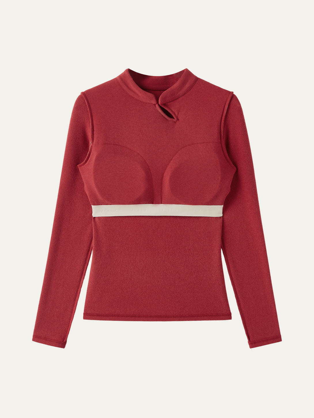 Mandarin Collar Asymmetric Frog Button Brami Top