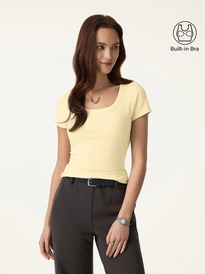 OGLmove U-Neck Everyday Bra Top Butter Yellow XS