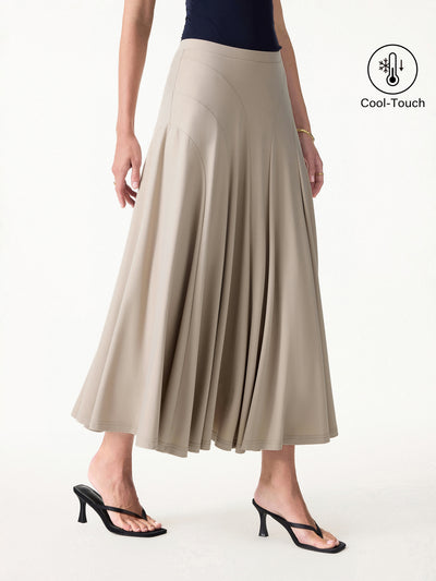 OGLmove Flowy Drapey Mid Rise Midi Skirt