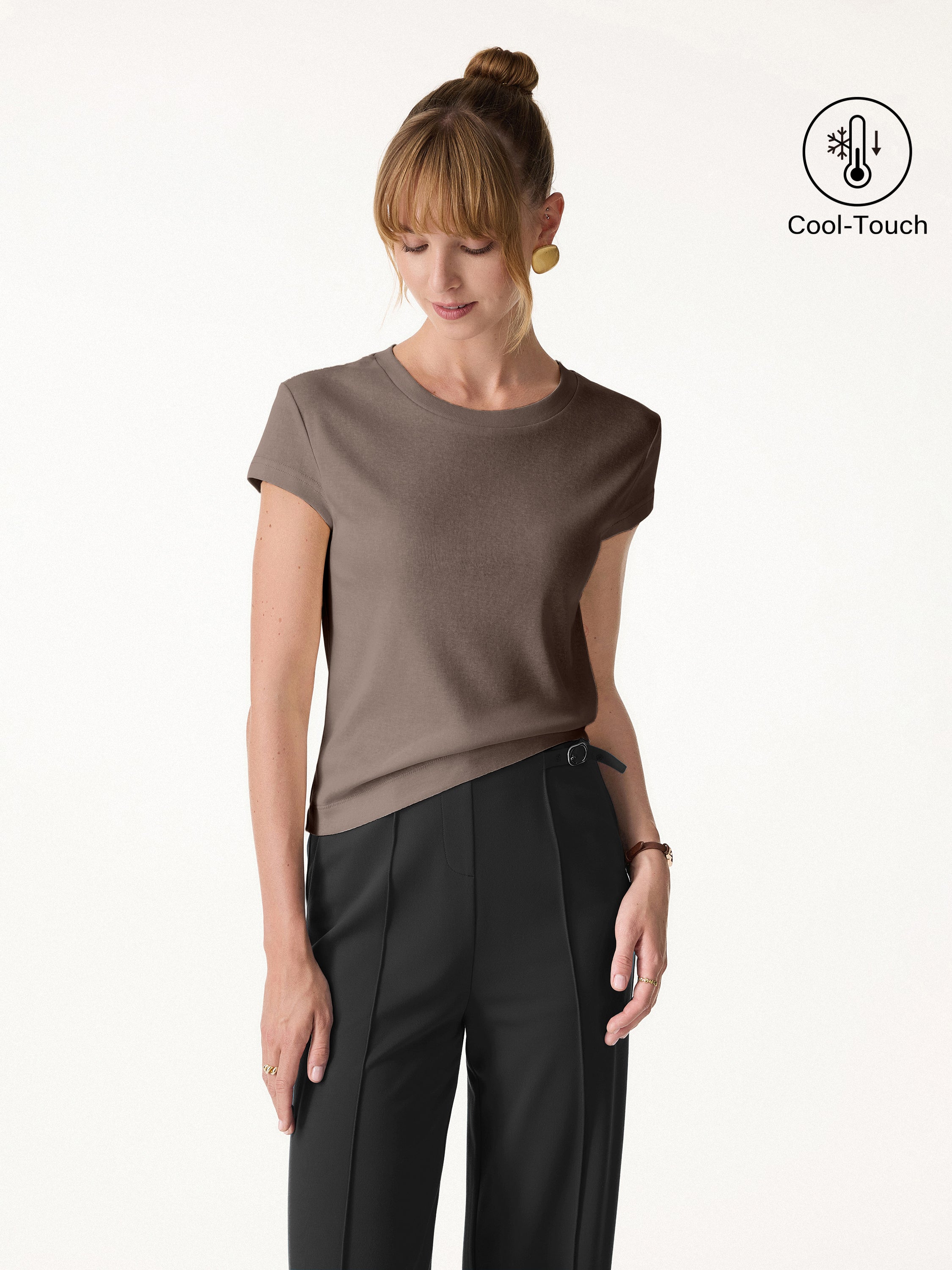 Cotton Linen Blend Cooling Essential Summer Tee