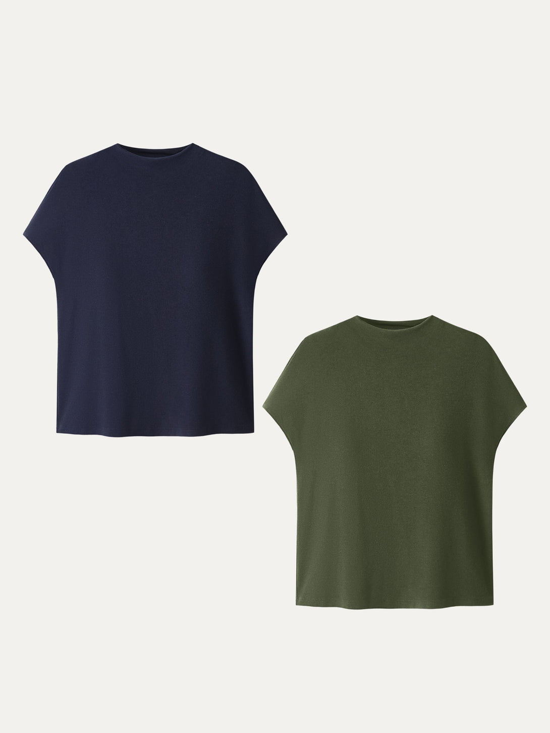 Essential Mockneck Short sleeves Brami Deep Olive/Midnight Navy XS