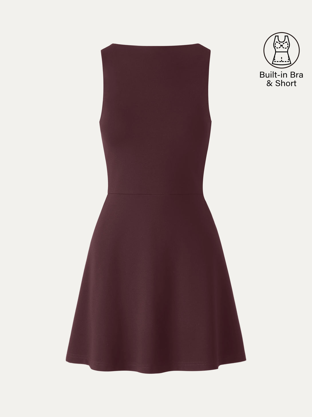 short bra dress Halara Women's Square Neck Short Sleeve Built-in Bra Knit Mini Casual Summer Flowy Dress - Winter Sky
