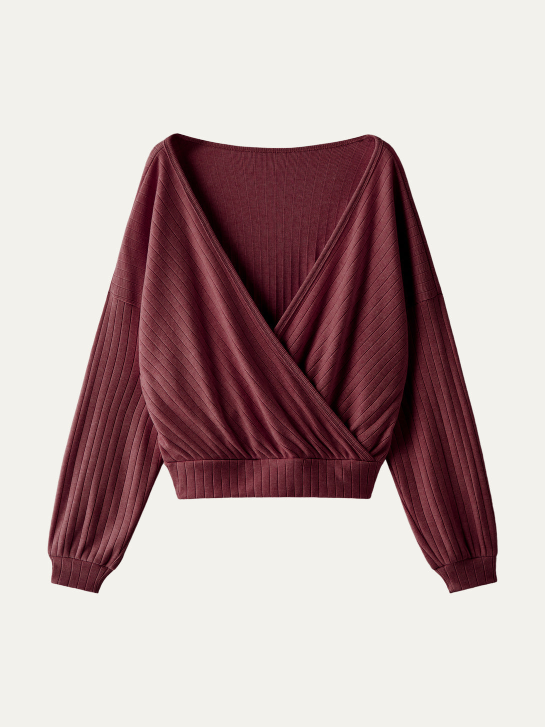 Wide Rib Surplice Top Ancora XS