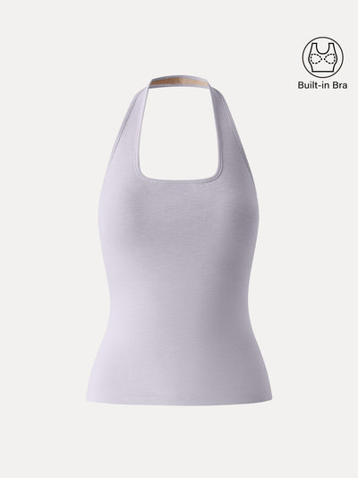 OGLmove Square Halter Neck Bra Tank Lilac Mist XS