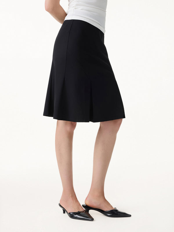 OGLmove 4-Way Stretch Knee Length Pleated Flare Skirt