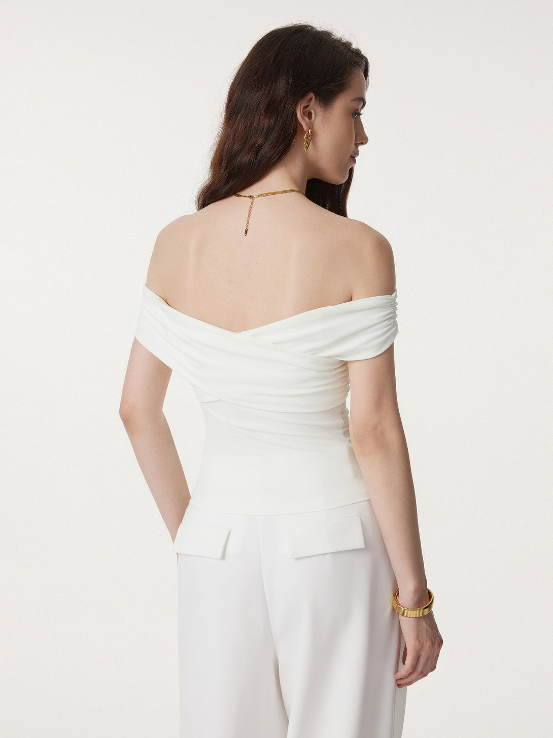 Criss Cross Off Shoulder New Airy Brami Top