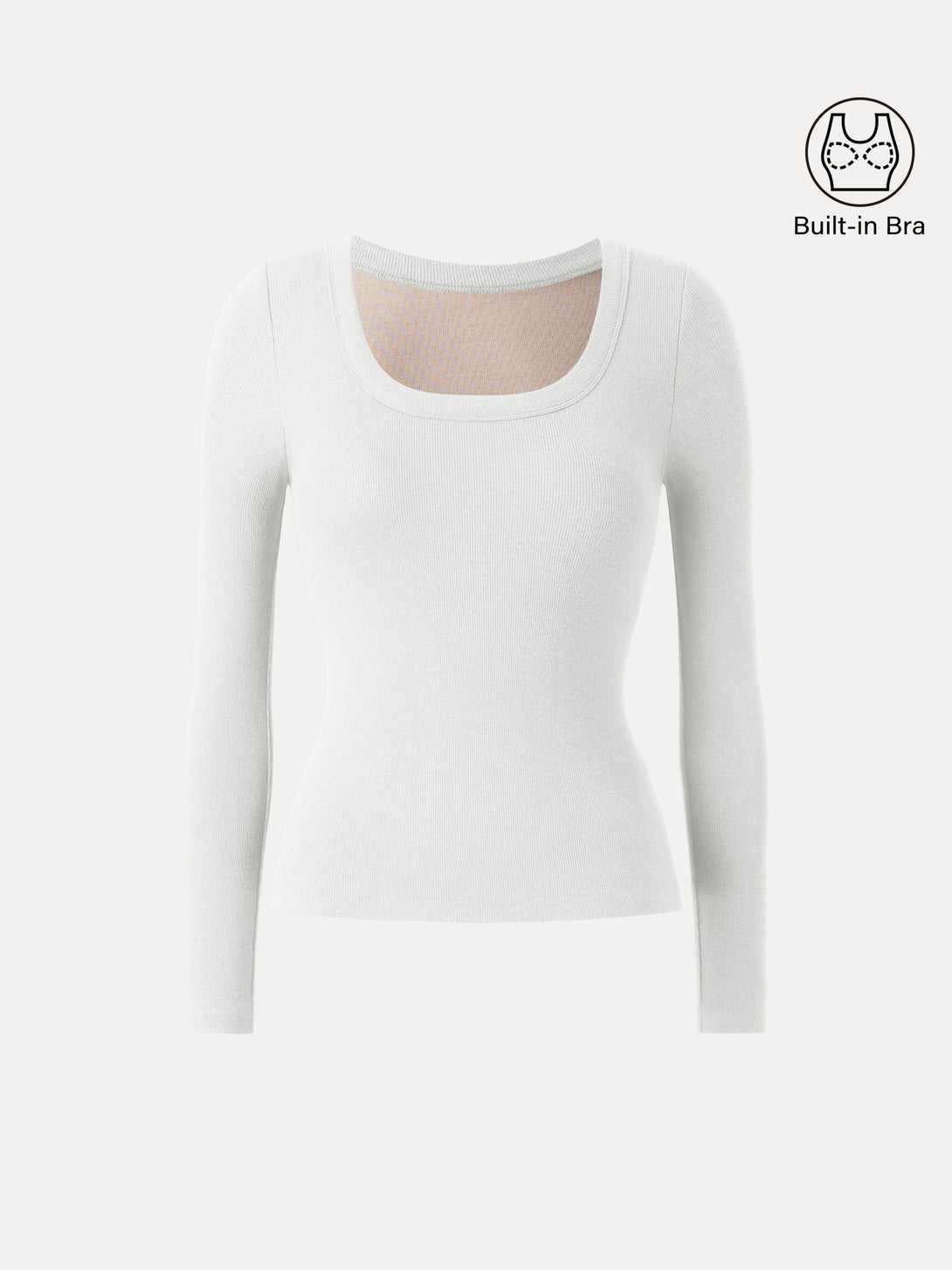 Essential Round Neck Ribbed Long Sleeve Brami