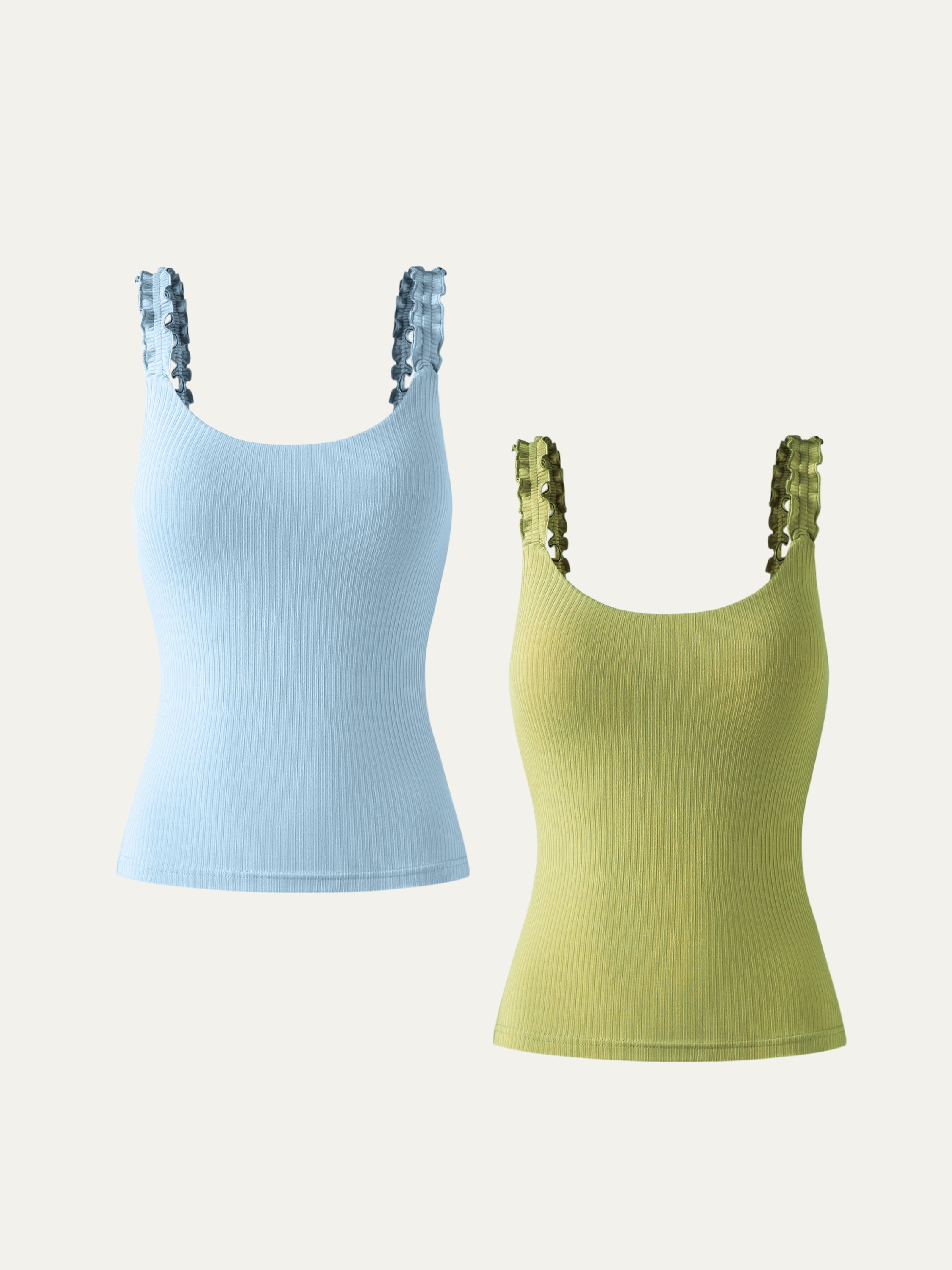 Plantive® Elf Brami Tank 2Pcs Set - Peridot/Baby Blue