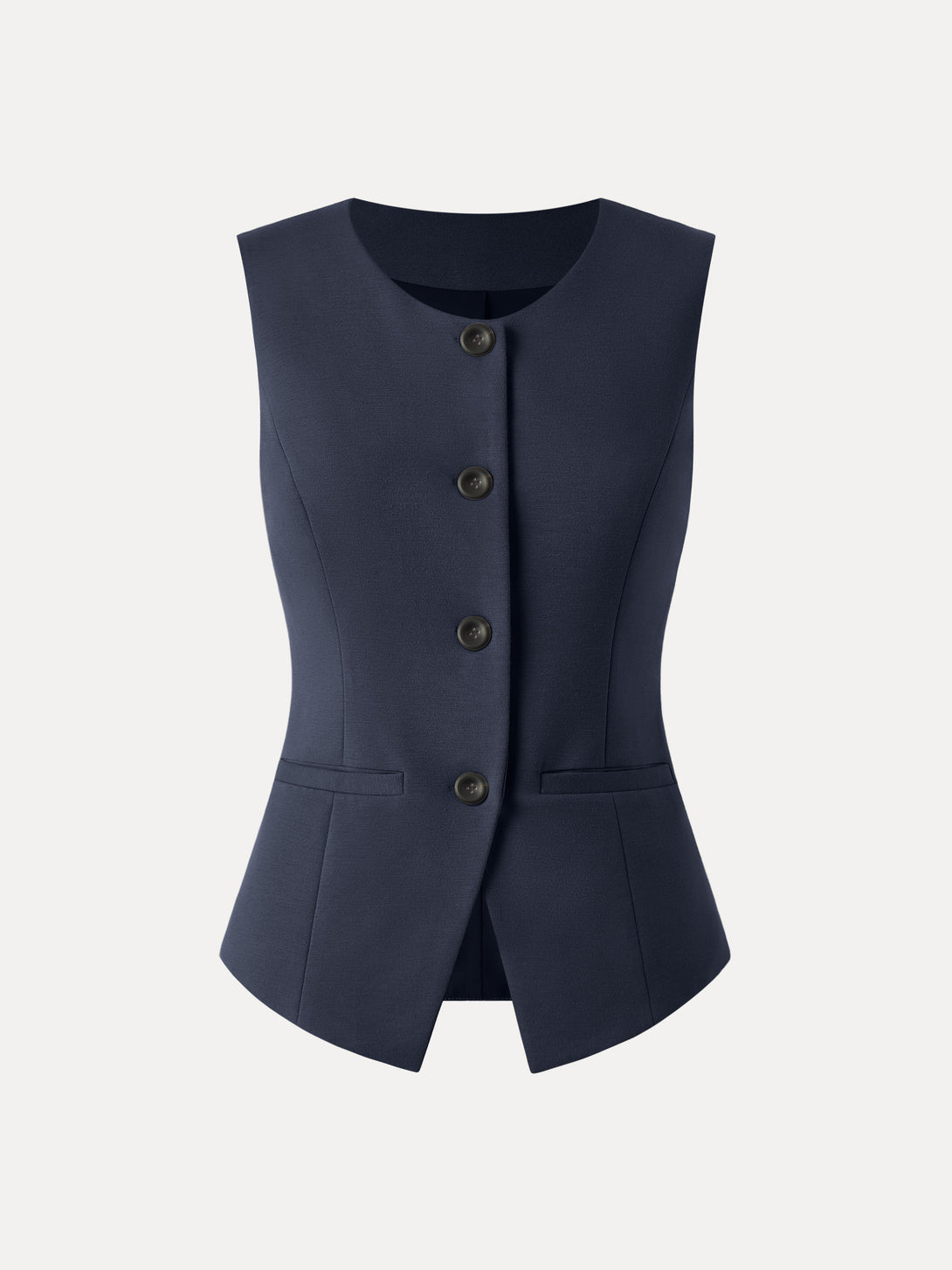 Office Staple Waistcoat with Pockets Black Navy XS