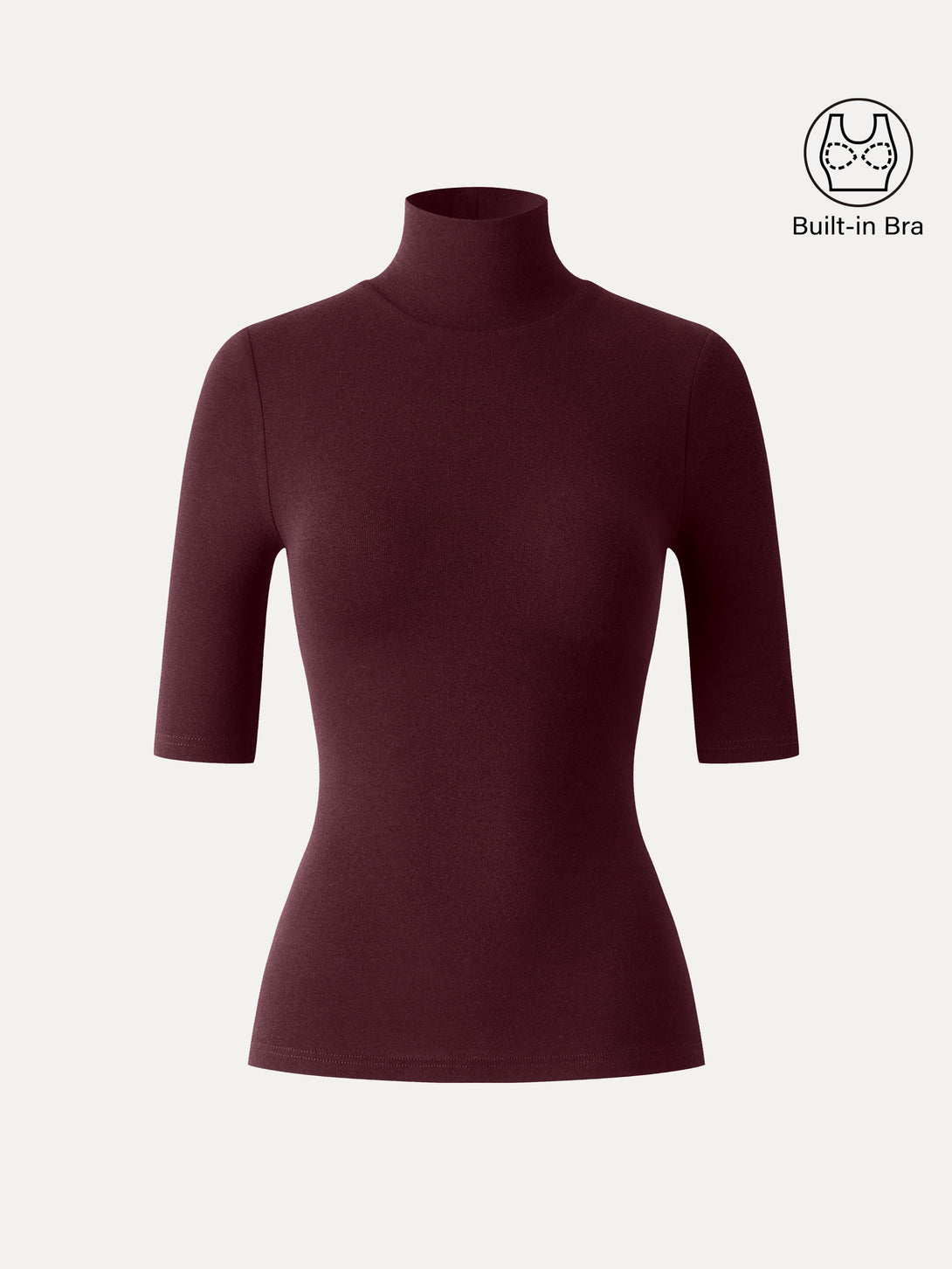 Essential Turtleneck Elbow Length Sleeve Brami Ruby XS