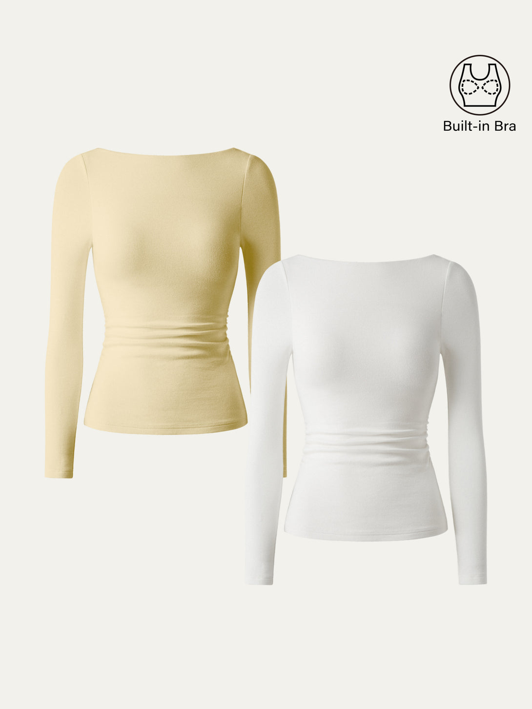 Open-Back Bandless Brami Top White/Butter Yellow XS