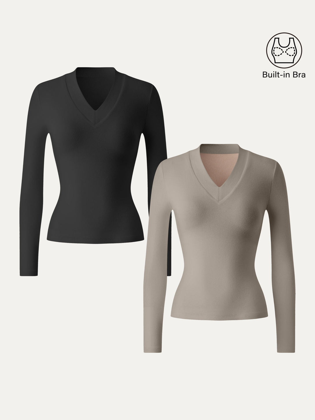 Essential V-neck Wide Binding Slimming Brami Top