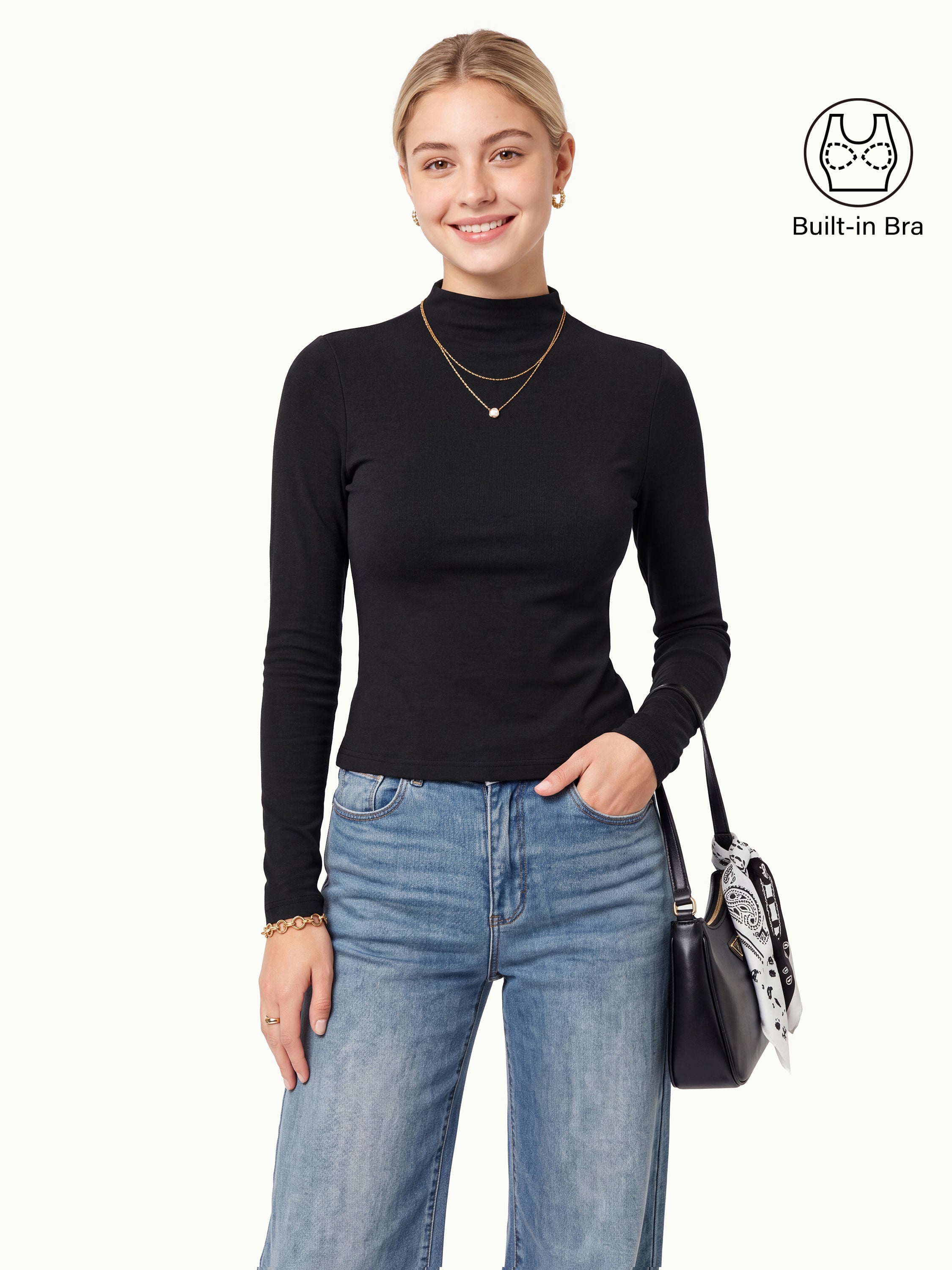 Thermal Mock Neck Rib Crop Top – OGLmove