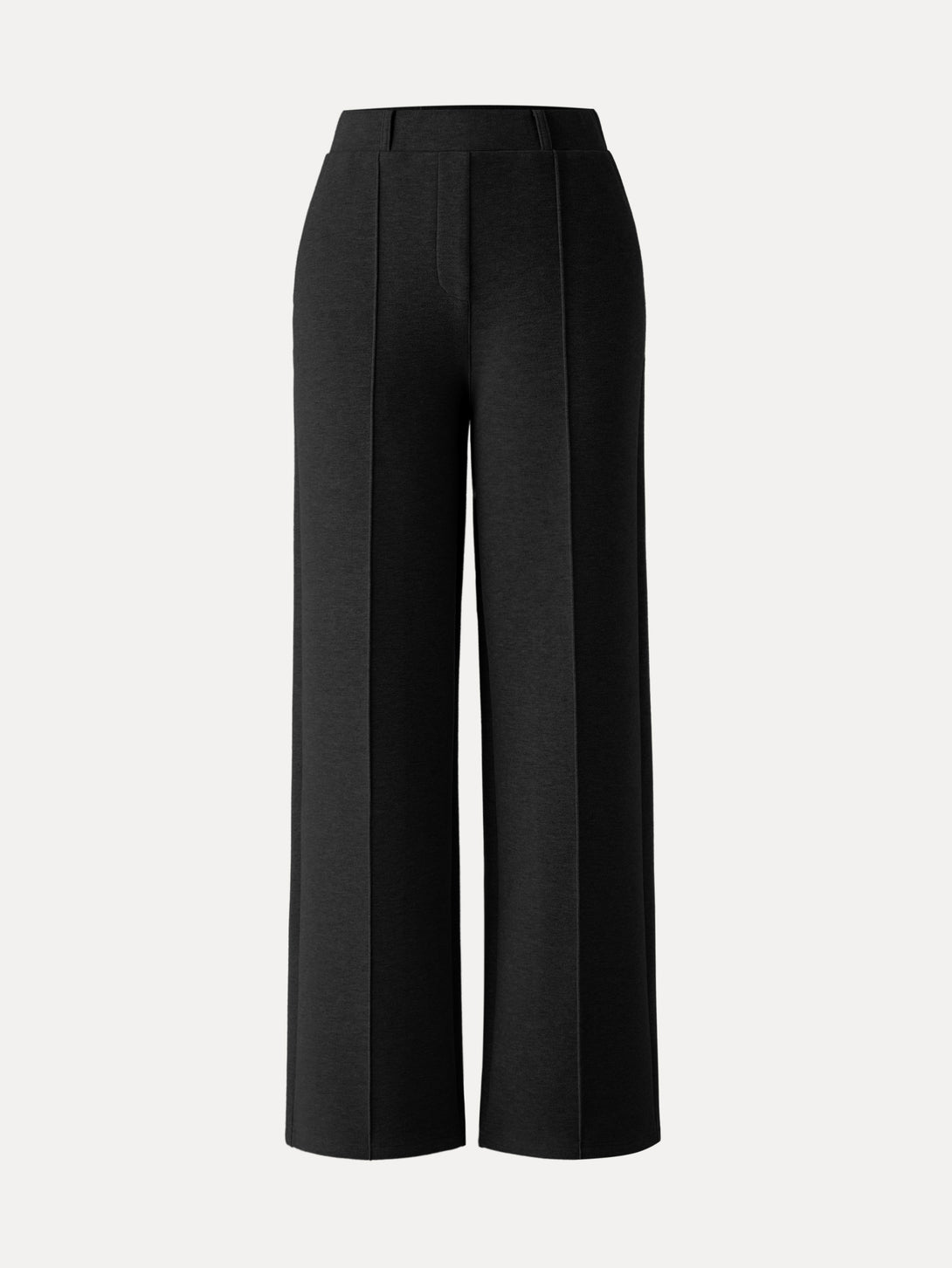 High Waisted Straight Leg Pull On Pant Regular Black