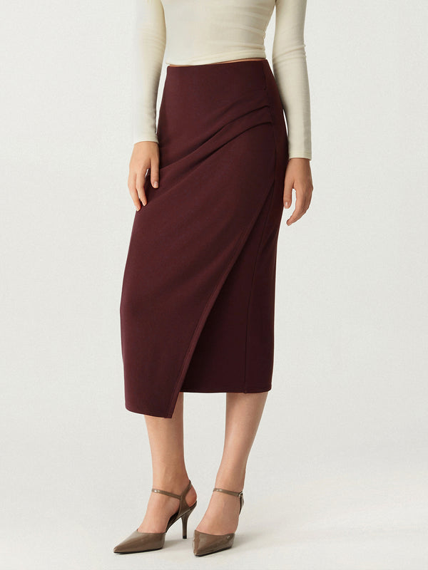 Thermal Wrap Midi Skirt