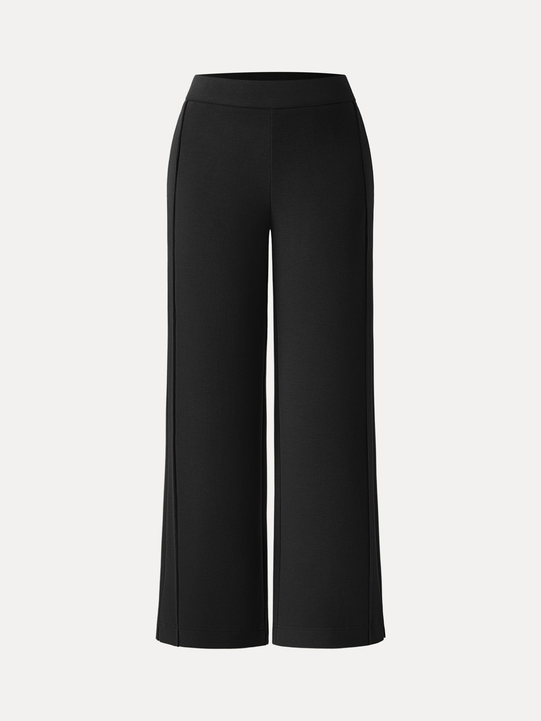 Cozy Warm High Rise Straight Leg Pull-On Pants Petite Black